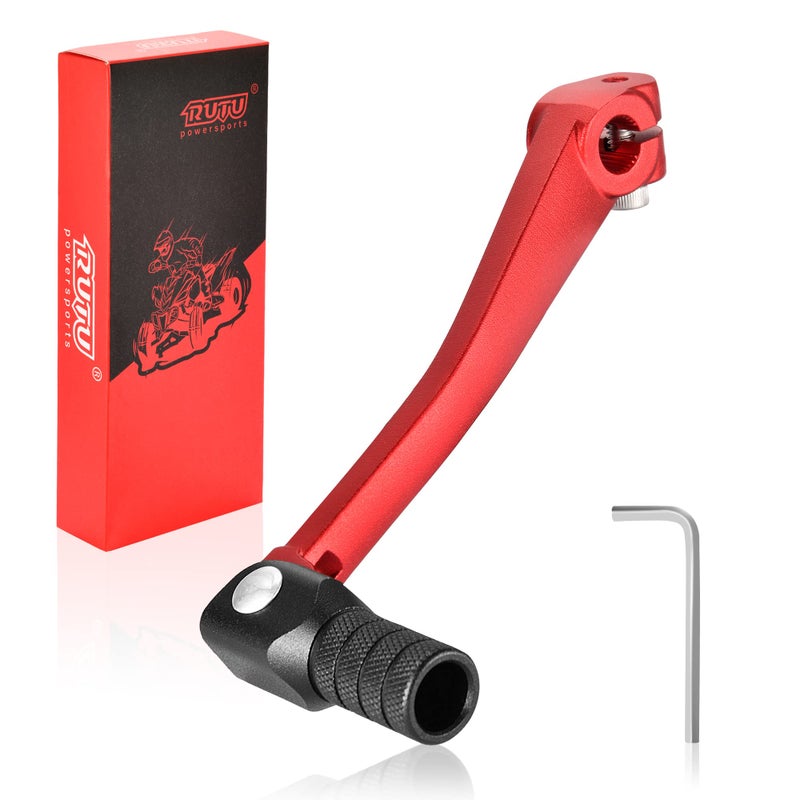 RUTU Folding Gear Shifter Shift Lever, Aluminum Dirt Bike Shift Lever, Compatible with XR50 CRF50 XR CRF 50cc 70cc 90cc 110cc 125c Motorcycle, Dirt Pit Bike Lifan - Black and Red - Image 1